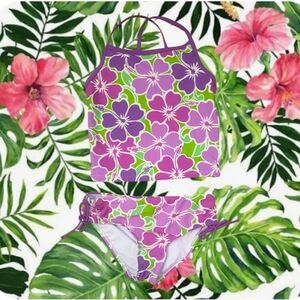 Kanu Surf Girl's Melanie Beach Hibiscus Floral Tankini Set